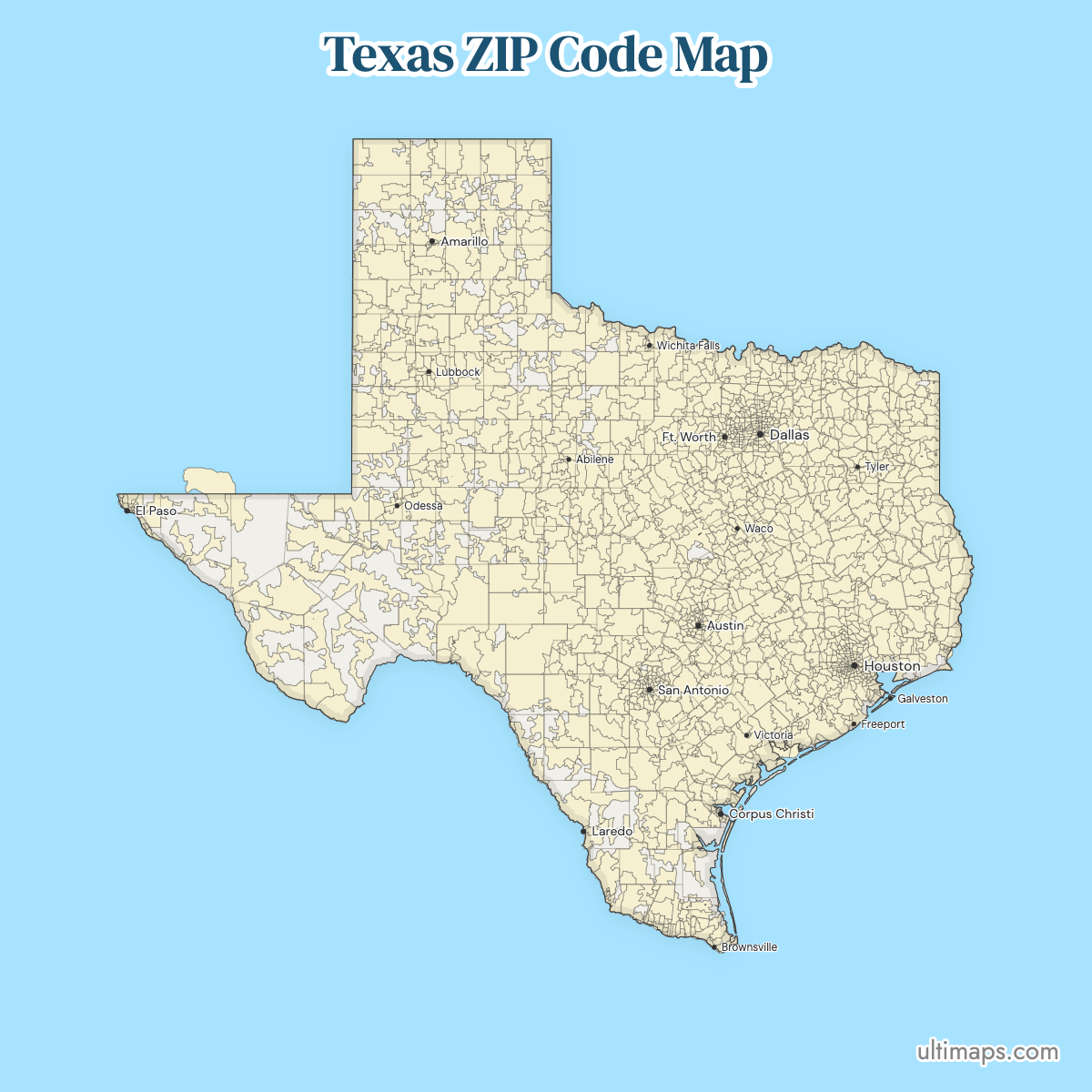 Texas ZIP Code Map