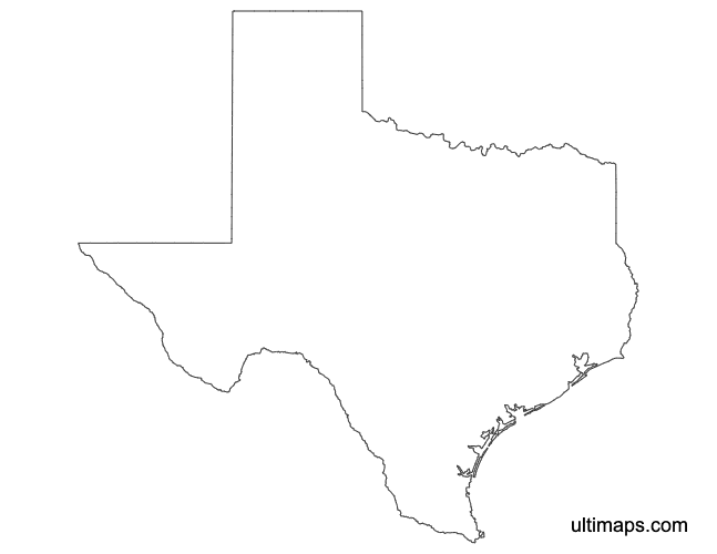 Preview of Outline Map of Texas Counties (A4)
