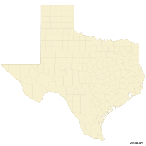 Preview of Vector Map of Texas Counties