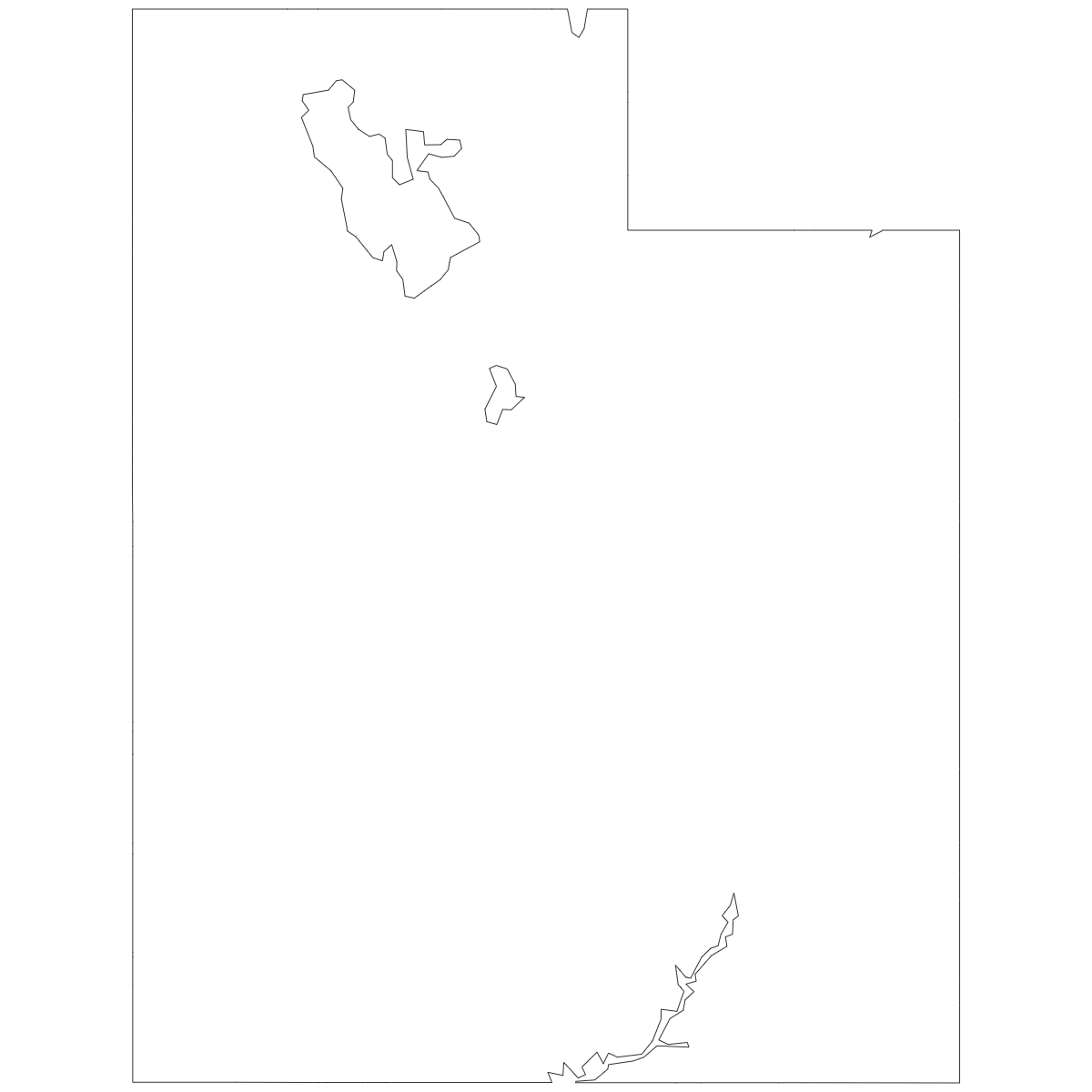 Outline Map of Utah Counties