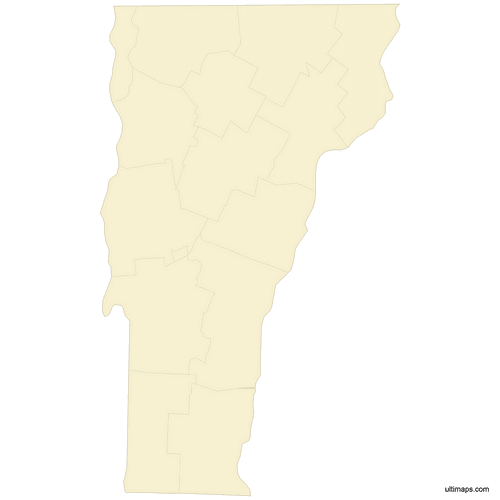 Preview of Blank Map of Vermont Counties