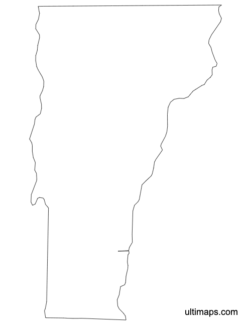 Preview of Outline Map of Vermont Counties (A4)