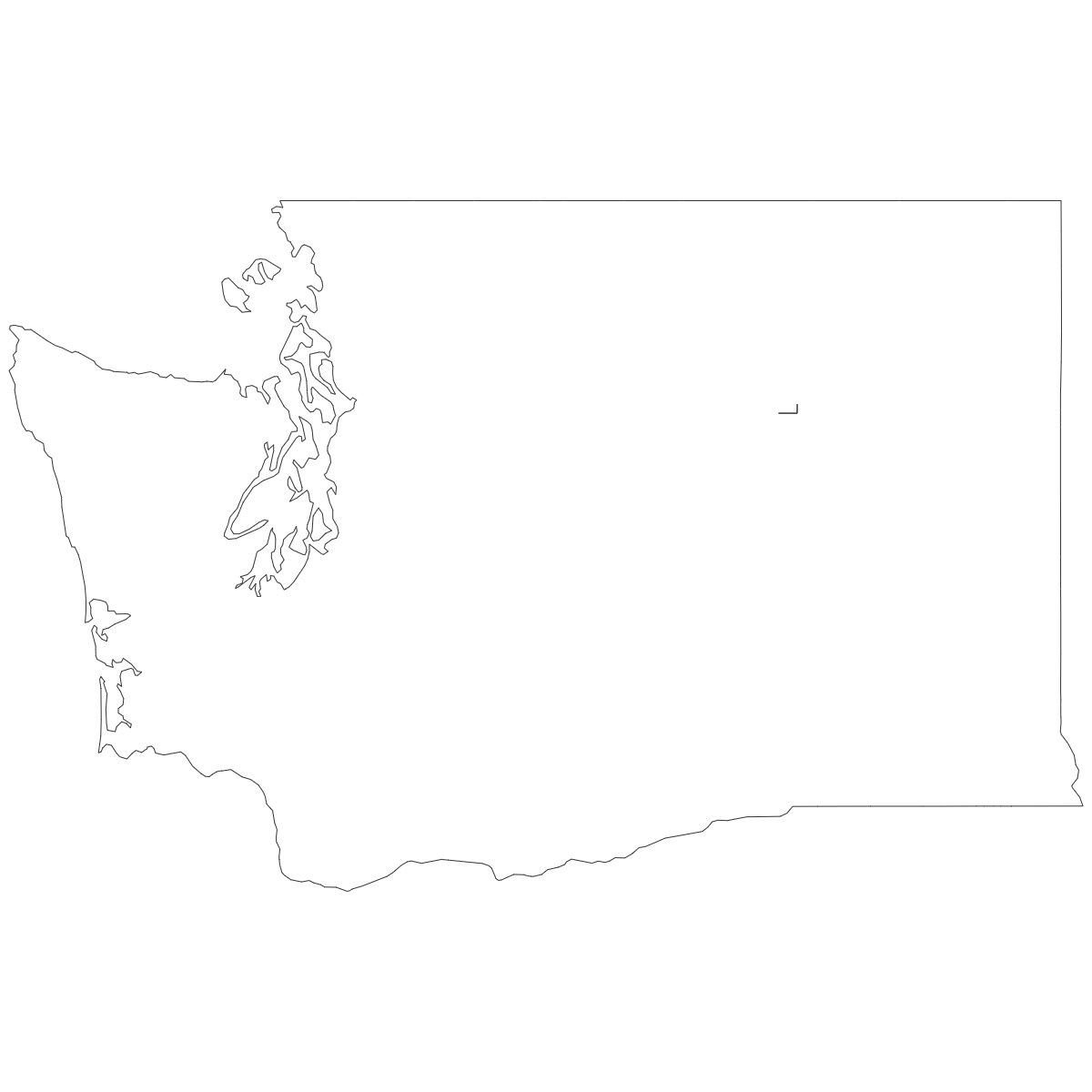 Outline Map of Washington Counties