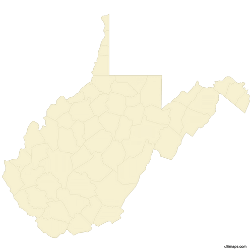 Preview of Blank Map of West Virginia Counties