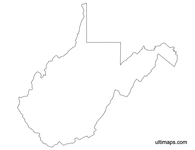 Preview of Outline Map of West Virginia Counties (Letter)