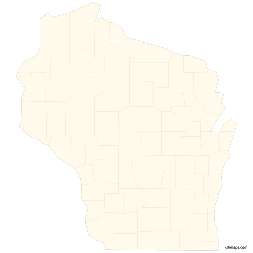 Preview of Blank Map of Wisconsin Counties