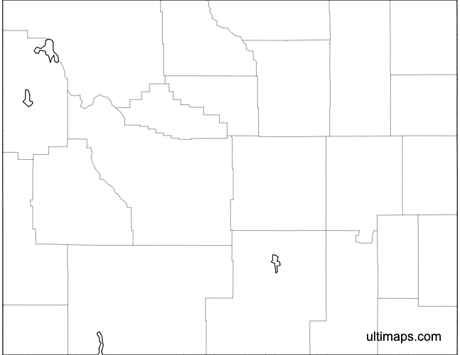 Preview of Blank Map of Wyoming Counties (Letter)