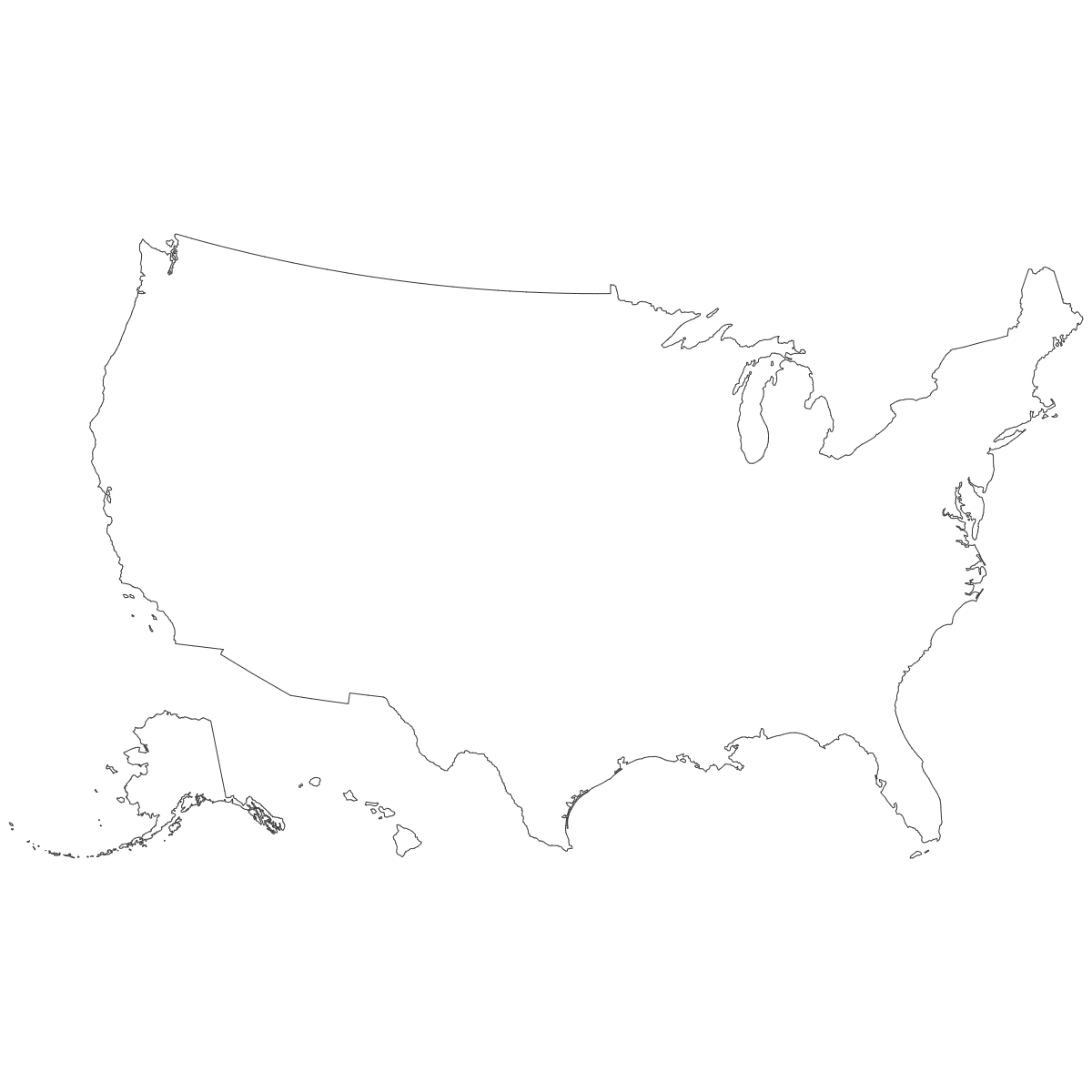 Outline Map of the United States