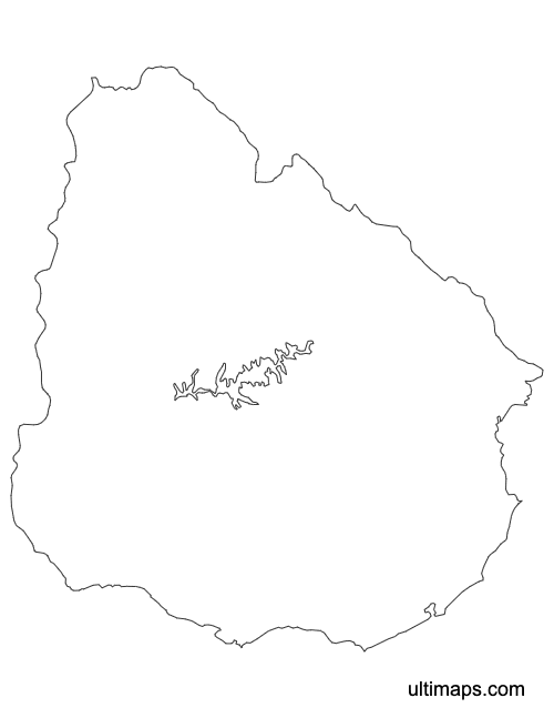Preview of Outline Map of Uruguay Deparments (Letter)