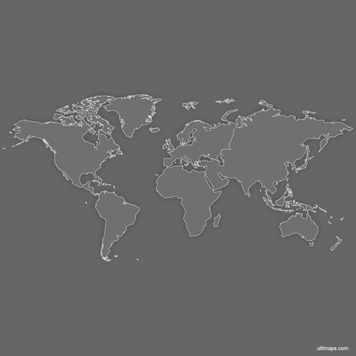 Preview of Blank Map of the World Continents (Dark)