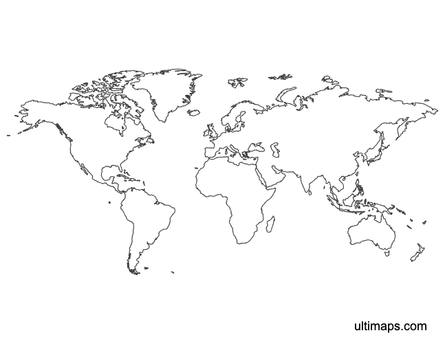 Preview of Outline Map of the World Continents (Letter)
