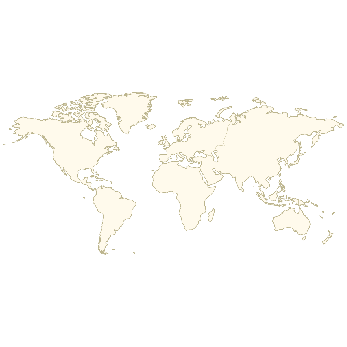 Unstyled Map of the World Continents