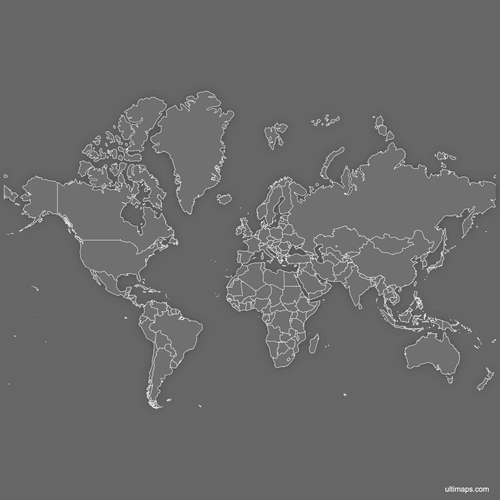 Preview of Blank Map of the World (Dark)
