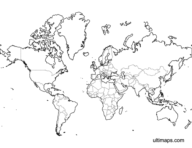 Preview of Blank Map of the World (Letter)