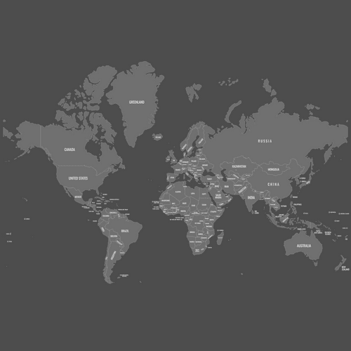 Preview of Labeled Map of the World (Dark)
