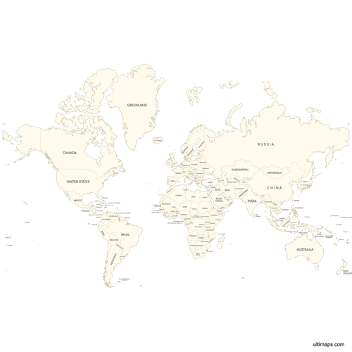 Preview of Labeled Map of the World