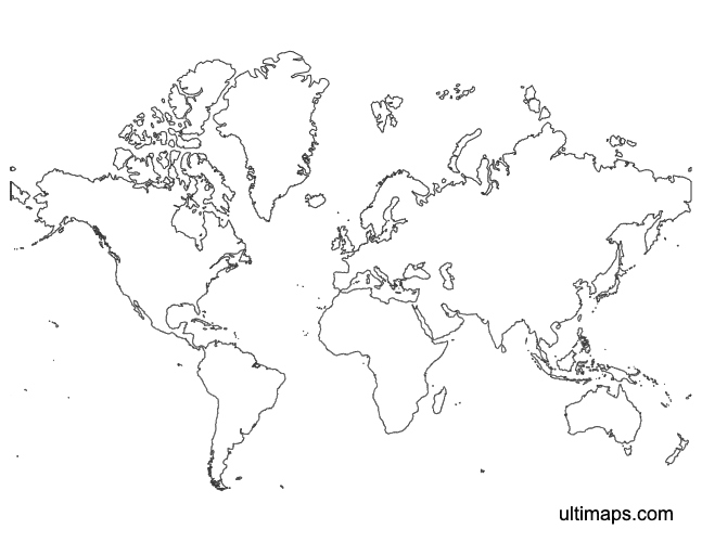 Preview of Outline Map of the World (Letter)